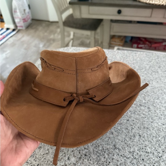 Bullhide Brown Suede Women's Hat sz M cute detail - Picture 1 of 7